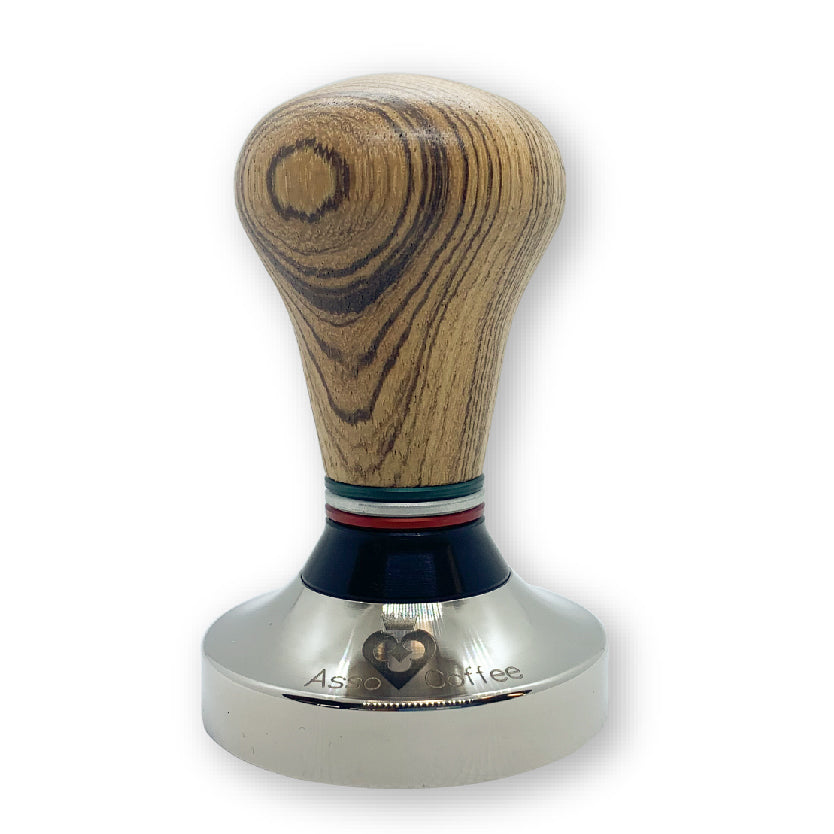 Wooden Tamper Italian Flag 58mm